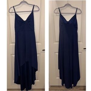 Chic Midnight Blue High Low Dress